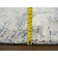 Load image into Gallery viewer, 9&#39;10&quot;x9&#39;10&quot; Cloud Gray, Hand Knotted, Abstract with Mosaic Design, Wool and Silk, Round Oriental Rug FWR508086