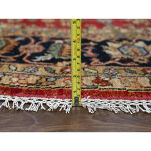 Load image into Gallery viewer, 9&#39;3&quot;x9&#39;3&quot; Maroon Red, Hand Knotted, Karajeh Design with Geometric Medallions, Natural Wool, Round Oriental Rug FWR508098