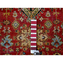 Load image into Gallery viewer, 2&#39;7&quot;x12&#39; Fire Brick Red, Karajeh with Geometric Medallions Design, Pure Wool, Hand Knotted, Runner Oriental Rug FWR508104