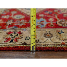 Load image into Gallery viewer, 2&#39;7&quot;x12&#39; Fire Brick Red, Karajeh with Geometric Medallions Design, Pure Wool, Hand Knotted, Runner Oriental Rug FWR508104