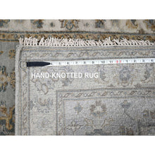 Load image into Gallery viewer, 3&#39;1&quot;x5&#39; Medium Gray, Hand Knotted, Karajeh and Geometric Design, Organic Wool, Oriental Rug FWR508212