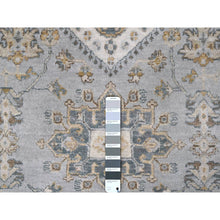 Load image into Gallery viewer, 8&#39;x10&#39; Medium Gray, Organic Wool, Hand Knotted, Karajeh and Geometric Design, Oriental Rug FWR508248