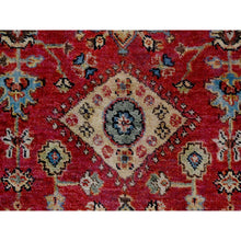 Load image into Gallery viewer, 2&#39;9&quot;x11&#39;10&quot; Fire Brick Red, Hand Knotted, Karajeh with Geometric Medallions Design, Pure Wool, Runner Oriental Rug FWR508254