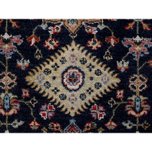 Load image into Gallery viewer, 2&#39;7&quot;x10&#39;1&quot; Denim Black, Vegetable Dyes, Soft Pile, Organic Wool, Hand Knotted, Karajeh Design with All Over Pattern, Runner Oriental Rug FWR508260