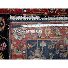 Load image into Gallery viewer, 2&#39;7&quot;x10&#39;1&quot; Denim Black, Vegetable Dyes, Soft Pile, Organic Wool, Hand Knotted, Karajeh Design with All Over Pattern, Runner Oriental Rug FWR508260