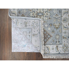 Load image into Gallery viewer, 2&#39;8&quot;x5&#39;10&quot; Medium Gray, Karajeh and Geometric Design, Organic Wool, Hand Knotted, Runner Oriental Rug FWR508296