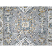 Load image into Gallery viewer, 2&#39;8&quot;x5&#39;10&quot; Medium Gray, Karajeh and Geometric Design, Organic Wool, Hand Knotted, Runner Oriental Rug FWR508296