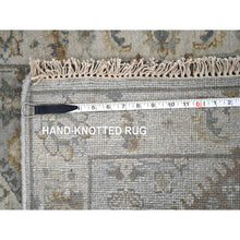 Load image into Gallery viewer, 2&#39;8&quot;x5&#39;10&quot; Medium Gray, Karajeh and Geometric Design, Organic Wool, Hand Knotted, Runner Oriental Rug FWR508296