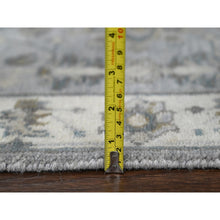 Load image into Gallery viewer, 2&#39;8&quot;x8&#39; Medium Gray, Karajeh and Geometric Design, Pure Wool, Hand Knotted, Runner Oriental Rug FWR508326