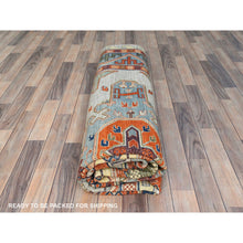 Load image into Gallery viewer, 8&#39;x9&#39;9&quot; Sage Green, Armenian Inspired Caucasian Design Natural Dyes, 200 KPSI Extra Soft Wool Hand Knotted, Oriental Rug FWR510000