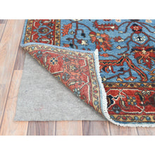 Load image into Gallery viewer, 3&#39;10&quot;x6&#39; Turkish Blue, Afghan Peshawar with All Over Heriz Design, Natural Dyes, Pure Wool, Hand Knotted, Oriental Rug FWR510024