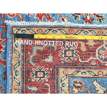 Load image into Gallery viewer, 4&#39;1&quot;x5&#39;8&quot; Steel Blue, Afghan Peshawar with Serapi Heriz Design, Natural Dyes, Soft Wool, Hand Knotted, Oriental Rug FWR510030