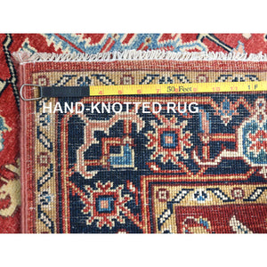 3'10"x6' Fire Brick, Afghan Peshawar with Serapi Heriz Design, Natural Dyes, Organic Wool, Hand Knotted, Oriental Rug FWR510048