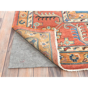 12'x14'7" Imperial Red, Afghan Peshawar with Heriz Design, Natural Dyes, Dense Weave, Extra Soft Wool, Hand Knotted, Oversized Oriental Rug FWR510144