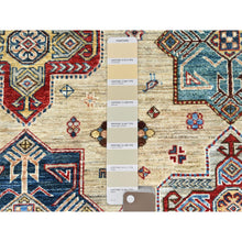 Load image into Gallery viewer, 8&#39;2&quot;x10&#39;5&quot; Tortilla Brown, Afghan Super Kazak with Geometric Medallions Design, Natural Dyes, Dense Weave, Organic Wool, Hand Knotted Oriental Rug FWR510156