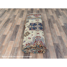 Load image into Gallery viewer, 8&#39;2&quot;x10&#39;5&quot; Tortilla Brown, Afghan Super Kazak with Geometric Medallions Design, Natural Dyes, Dense Weave, Organic Wool, Hand Knotted Oriental Rug FWR510156
