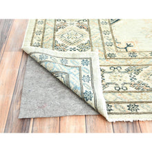 Load image into Gallery viewer, 9&#39;5&quot;x9&#39;8&quot; Cloud Gray, Afghan Super Kazak with Geometric Medallions Design, Natural Dyes, Dense Weave, Pure Wool, Hand Knotted, square, Oriental Rug,Sh85028
 FWR510168