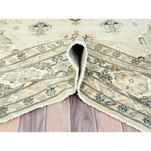 Load image into Gallery viewer, 9&#39;5&quot;x9&#39;8&quot; Cloud Gray, Afghan Super Kazak with Geometric Medallions Design, Natural Dyes, Dense Weave, Pure Wool, Hand Knotted, square, Oriental Rug,Sh85028
 FWR510168