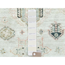 Load image into Gallery viewer, 9&#39;5&quot;x9&#39;8&quot; Cloud Gray, Afghan Super Kazak with Geometric Medallions Design, Natural Dyes, Dense Weave, Pure Wool, Hand Knotted, square, Oriental Rug,Sh85028
 FWR510168