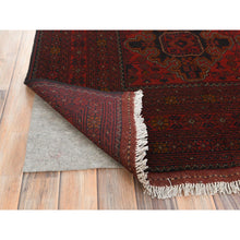 Load image into Gallery viewer, 8&#39;3&quot;x11&#39;3&quot; Ruby Red, Afghan Andkhoy with Geometric Motif, Extra Soft Wool, Hand Knotted Oriental Rug FWR510456