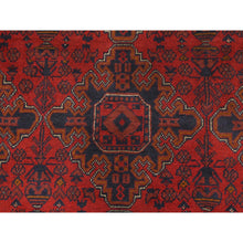 Load image into Gallery viewer, 8&#39;3&quot;x11&#39;3&quot; Ruby Red, Afghan Andkhoy with Geometric Motif, Extra Soft Wool, Hand Knotted Oriental Rug FWR510456