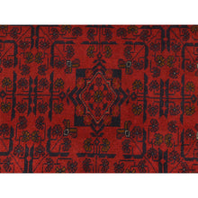 Load image into Gallery viewer, 8&#39;2&quot;x11&#39;1&quot; Lipstick Red, Afghan Andkhoy with Geometric Pattern, Natural Wool, Hand Knotted Oriental Rug FWR510462