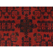 Load image into Gallery viewer, 8&#39;2&quot;x11&#39;2&quot; Apple Red, Afghan Andkhoy with Tribal Design, Organic Wool, Hand Knotted Oriental Rug FWR510468