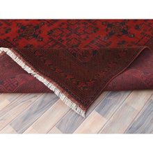 Load image into Gallery viewer, 8&#39;2&quot;x11&#39;2&quot; Crimson Red, Afghan Andkhoy with Village Design, 100% Wool, Hand Knotted Oriental Rug FWR510474