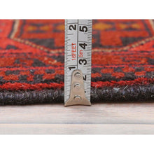 Load image into Gallery viewer, 3&#39;4&quot;x5&#39; Rose Red, Afghan Andkhoy with Geometric Pattern, Pure Wool, Hand Knotted Oriental Rug FWR510516