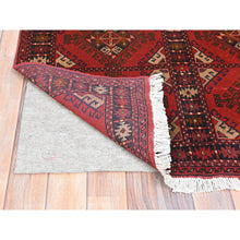 Load image into Gallery viewer, 3&#39;5&quot;x5&#39; Scarlet Red, Afghan Andkhoy with Geometric Pattern, Organic Wool, Hand Knotted Oriental Rug FWR510612