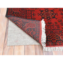 Load image into Gallery viewer, 3&#39;2&quot;x4&#39;10&quot; Lipstick Red, Afghan Andkhoy with Village Design, Extra Soft Wool, Hand Knotted Oriental Rug FWR510636