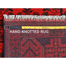 Load image into Gallery viewer, 4&#39;2&quot;x6&#39;5&quot; Rose Red, Afghan Andkhoy with Village Design, Organic Wool, Hand Knotted Oriental Rug FWR510648