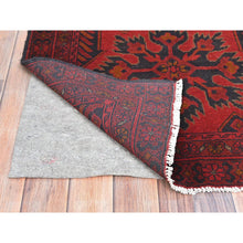 Load image into Gallery viewer, 2&#39;8&quot;x6&#39;4&quot; Imperial Red, Afghan Andkhoy with Geometric Patterns, Soft Wool, Hand Knotted, Runner Oriental Rug FWR510738