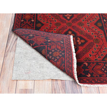 Load image into Gallery viewer, 2&#39;7&quot;x6&#39;3&quot; Imperial Red, Afghan Andkhoy with Geometric Pattern, Natural Wool, Hand Knotted, Runner Oriental Rug FWR510750