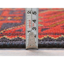 Load image into Gallery viewer, 2&#39;10&quot;x9&#39;6&quot; Imperial Red, Afghan Andkhoy with Geometric Patterns, Extra Soft Wool, Hand Knotted, Runner Oriental Rug FWR510780