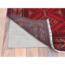 Load image into Gallery viewer, 2&#39;8&quot;x9&#39;8&quot; Imperial Red, Afghan Andkhoy with Geometric Patterns, Natural Wool, Hand Knotted, Runner Oriental Rug FWR510786