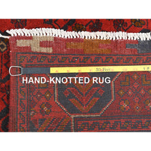 Load image into Gallery viewer, 2&#39;8&quot;x15&#39;5&quot; Imperial Red, Afghan Andkhoy with Geometric Patterns, Soft Wool, Hand Knotted, XL Runner Oriental Rug FWR510810