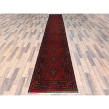 Load image into Gallery viewer, 2&#39;7&quot;x15&#39;6&quot; Barn Red, Afghan Andkhoy with Geometric Pattern, Natural Wool Hand Knotted, Runner Oriental Rug FWR510822