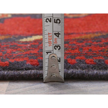 Load image into Gallery viewer, 1&#39;9&quot;x3&#39;3&quot; Lipstick Red, Afghan Andkhoy with Geometric Pattern, Pure Wool Hand Knotted, Mat Oriental Rug FWR510876