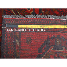 Load image into Gallery viewer, 1&#39;9&quot;x3&#39;3&quot; Lipstick Red, Afghan Andkhoy with Geometric Pattern, Pure Wool Hand Knotted, Mat Oriental Rug FWR510876