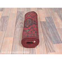Load image into Gallery viewer, 1&#39;10&quot;x4&#39;8&quot; Apple Red, Afghan Andkhoy with Geometric Pattern, Natural Wool Hand Knotted, Oriental Rug FWR510930