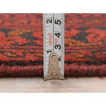 Load image into Gallery viewer, 1&#39;10&quot;x5&#39; Barn Red Afghan Andkhoy with Geometric Pattern, 100% Wool Hand Knotted, Oriental Rug FWR510942