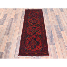 Load image into Gallery viewer, 1&#39;8&quot;x4&#39;10&quot; Imperial Red, Afghan Andkhoy with Geometric Pattern, Soft Wool Hand Knotted, Oriental Rug FWR510954