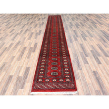 Load image into Gallery viewer, 2&#39;7&quot;x15&#39;5&quot; Crimson Red, Princess Bokara with Tribal Medallions, Natural Dyes, Soft Wool, Hand Knotted, XL Runner, Oriental Rug FWR511206