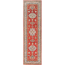 Load image into Gallery viewer, 2&#39;8&quot;x9&#39;5&quot; Imperial Red, Special Kazak with Large Medallion, Natural Dyes, 100% Wool, Hand Knotted, Runner Oriental Rug FWR511230