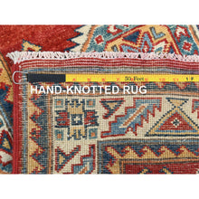 Load image into Gallery viewer, 2&#39;8&quot;x9&#39;5&quot; Imperial Red, Special Kazak with Large Medallion, Natural Dyes, 100% Wool, Hand Knotted, Runner Oriental Rug FWR511230