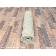 Load image into Gallery viewer, 2&#39;9&quot;x9&#39;7&quot; Ivory, Hand Knotted, Afghan Stone Washed Peshawar, Soft Wool, Runner Oriental Rug FWR511278