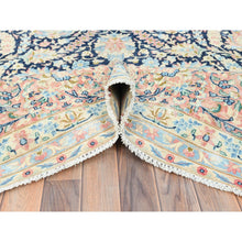 Load image into Gallery viewer, 11&#39;7&quot;x15&#39;9&quot; Yale Blue, Vintage Persian Kerman with All Over Flower and Branch Design, Pure Wool, Hand Knotted, Evenly Worn, Cleaned with Sides and Edges Professionally Secured, Oversized Oriental Rug FWR511632