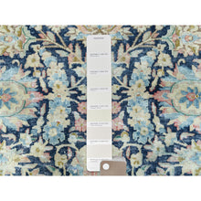 Load image into Gallery viewer, 11&#39;7&quot;x15&#39;9&quot; Yale Blue, Vintage Persian Kerman with All Over Flower and Branch Design, Pure Wool, Hand Knotted, Evenly Worn, Cleaned with Sides and Edges Professionally Secured, Oversized Oriental Rug FWR511632