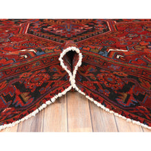 Load image into Gallery viewer, 10&#39;x12&#39;6&quot; Fire Brick, Areas of Worn Wool, Semi Antique Persian Heriz, Hand Knotted, Good Condition, Sides and Ends Professionally Secured, cleaned, Oriental Rug FWR511656